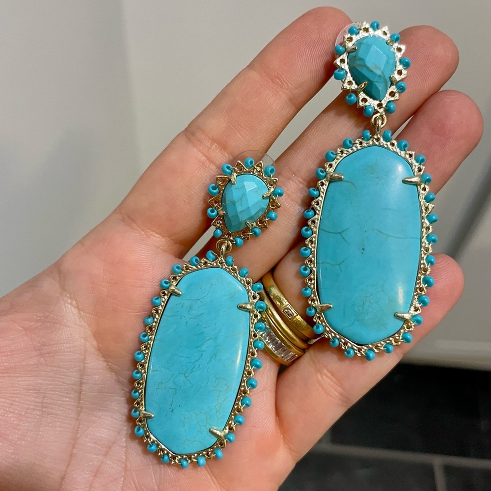 Kendra Scott turquoise statement earrings